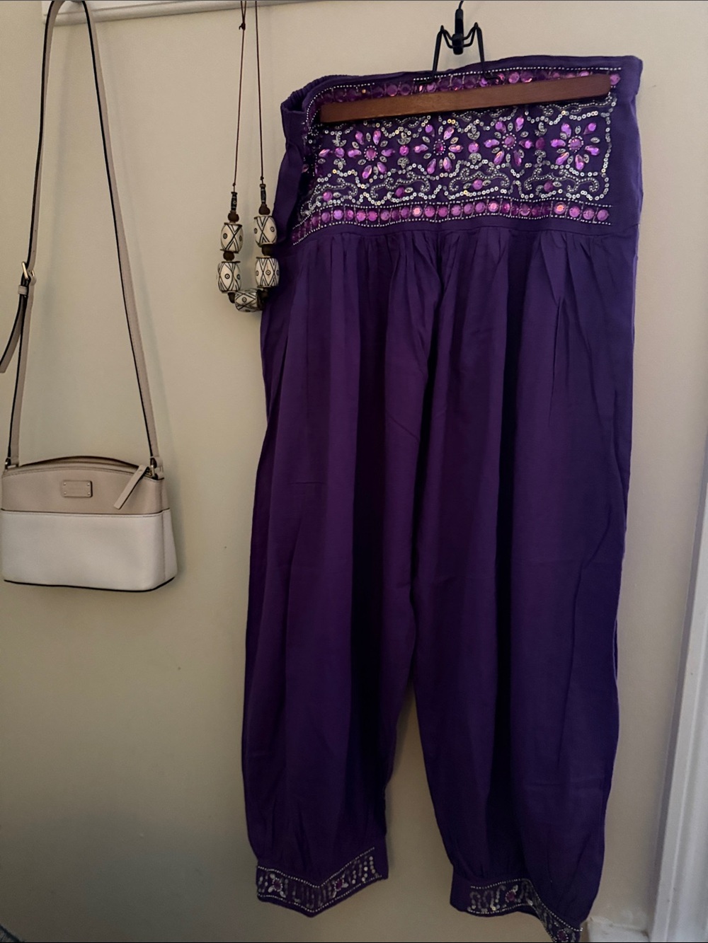 Women’s purple embroidered salvar